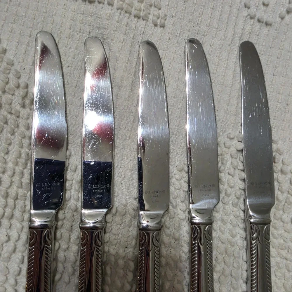 Lenox Tudor Bead Augusta Rope Edge‎ Dinner Knives Retired Flatware 9 1/4
